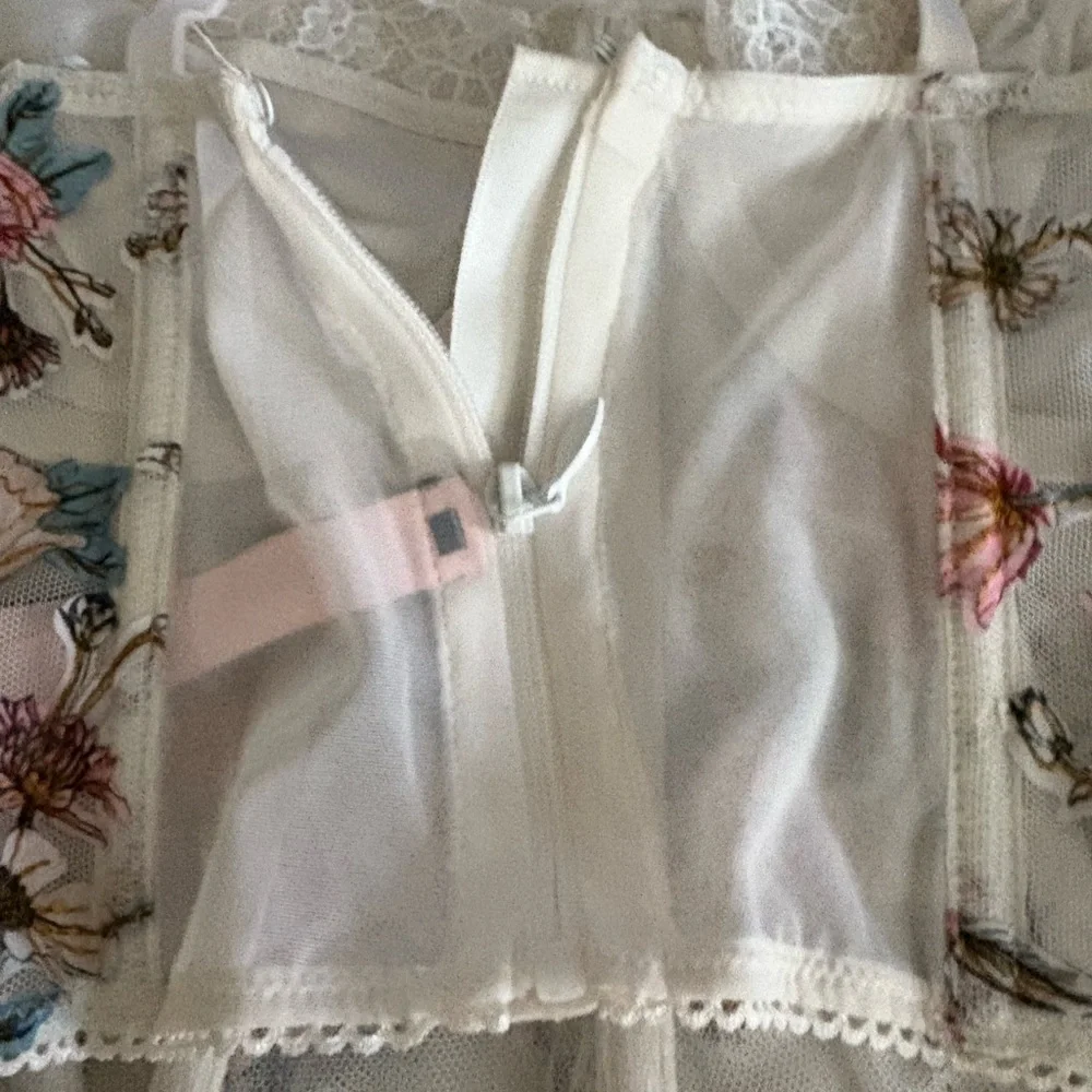 Victoria's Secret Floral Lace Bralette - and Panty Pink and Blue - Picture 3 of 7